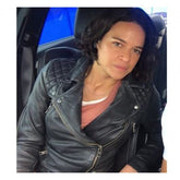 Michelle Rodriguez Fast and Furious 9 Letty Ortiz Black Biker Leather Jacket